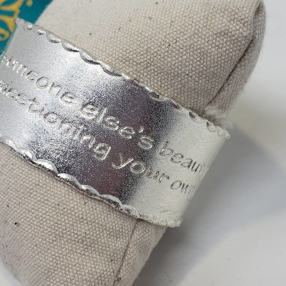 Rustic Cuff Inspiration Wide Cuff Bracelet Admire Beauty Silver Tone Engraved - Picture 3 of 5